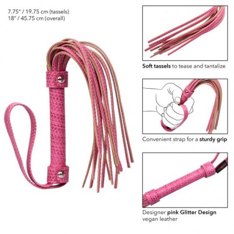 Розовая плеть Tickle Me Pink Flogger - 45,7 см.