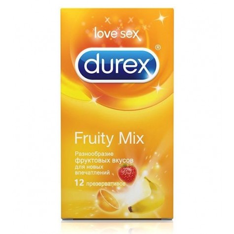 Презервативы с фруктовыми вкусами Durex Fruity Mix - 12 шт.